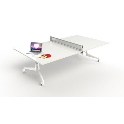 Nomad Sport Is a Conference Table, Ping Pong Table, and when folded, becomes a Mobile Marker Board, provided the table is ordered with a glossy dry erase surface. Starting with solid construction, the Nomad Sport Conference Table is a 3-in-1 product. Heavy Duty Casters allows the Nomad Conference table to fold and roll away, so if your conference room has to double as a yoga studio, it's no problem to move it at a moments' notice. If you're intrigued, there are two more amazing features that'll Table Tennis Table, Paddle Ball, Tennis Table, Marker Board, Smart Furniture, Conference Table, Work Surface, Paddles, Pong Table