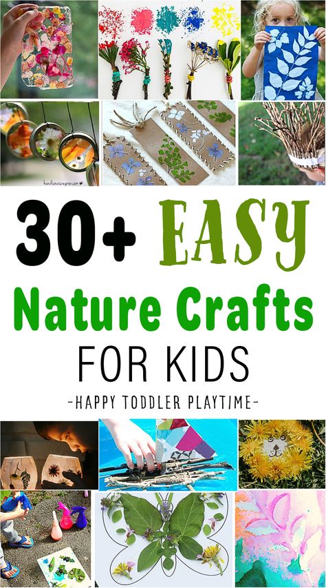 30+ Stunning Nature Crafts for Kids - HAPPY TODDLER PLAYTIME Easy Nature Crafts, Environmental Club, Live Naturally, Nature Crafts For Kids, Arts And Crafts For Kids Toddlers, Nature Exploration, Forest School Activities, Kids Craft Room, Kids Camp