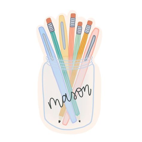 Mason Jar Mason Jar Stickers, Jar Stickers, Mason Jar, Peace Gesture, Mason Jars, Bullet Journal, Pen, For Sale