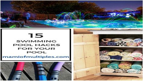 15 SWIMMING POOL HACKS Swimming Pool Hacks, Pool Float Storage, Summer Fun Activities, Living In Florida, Pool Hacks, Above Ground Pool Landscaping, Fun Summer Activities, Diy Pool, Pool Decor