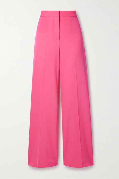 Stella McCartney's wide-leg pants come in a vivid pink shade the label calls 'Watermelon'. Designed to sit high on the waist, they're tailored from wool-blend twill that's sourced from farms committed to animal welfare and environmental stewardship.<br><br>This product supports best practice in Animal Welfare. Find out more about NET SUSTAIN <a href="https://www.net-a-porter.com/en-gb/campaigns/net-sustain">here.</a> Zara Closet, All Pink Outfit, Pink Pant, Environmental Stewardship, Hot Pink Pants, Pita Pizzas, Net Sustain, Style Types, Stella Mc