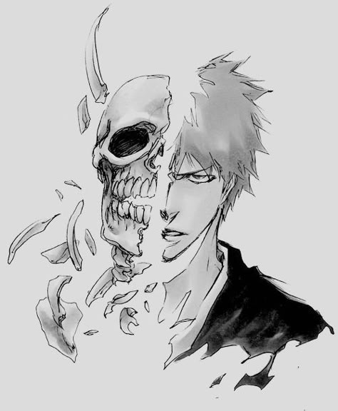 ichigo kurosaki Art by Tite Kubo. Bleach Tattoo, Bleach Drawing, Bleach Anime Ichigo, Tite Kubo, Kurosaki Ichigo, Bleach Characters, Ichigo Kurosaki, Drawing Faces, Anime Bleach