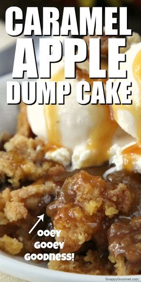 Caramel Dump Cake, Fresh Apple Recipes, Apple Cake Recipe Easy, Apple Dump Cake, Easy Dump Cake Recipe, Caramel Apple Dump Cake, Apple Caramel, Dump Cake Recipe, Cake Mix Desserts