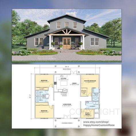 Hayloft Haven Two Story Monitor Style Barndrominium House - Etsy Plan Building, Electrical Design, House Plans For Sale, Duplex Floor Plans, Duplex Plans, Custom Floor Plans, Duplex Design, Custom Home Plans, Electrical Layout