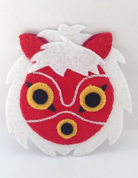 Handmade felt patch ready to stitch onto your surface of choice.  San, otherwise known as Princess Mononoke or the Wolf Girl, is a character in the Studio Ghibli Film ‘Princess Mononoke’.  7.5cm/2.95 x 7.3cm/2.87  Please be aware that this patch may distort if put in the washing machine therefore I advise spot cleaning by hand if it gets dirty.  Thank you Crochet Princess Mononoke, Felt Calcifer, Felt Studio Ghibli, Princess Mononoke Cross Stitch, Princess Mononoke San, Studio Ghibli Needle Felt, Film Princess, Felt Princess, Studio Ghibli Party