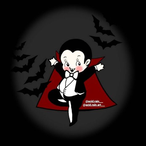 "Spooky Cute Little Dracula" waiting to take a sip out of your neck #SpookyCute #Cute #Vamp #Vampabilly #Vampire #LittleVampire #Goth #Gothic #Gothabilly #CreepyGirlsClub #CreepyCute #CreepyCool  #KewpieDoll Vampire Teddy Tattoo, Cute Dracula, Cartoon Vampire, Dracula Tattoo, Cute Vampire, Spooky Cute, Kewpie Dolls, Girls Club, Creepy Cute