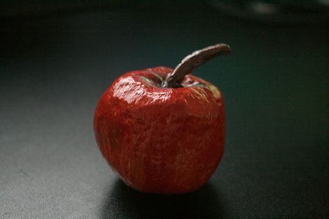 Fake Fruit: Apple (paper Mache) : 13 Steps - Instructables Paper Mache Apple Diy, Paper Mache Apple, Apple Paper, Paint Brush Sizes, Paper Apple, Diy Apple, Fall Windows, Dance Props, Making Paper Mache