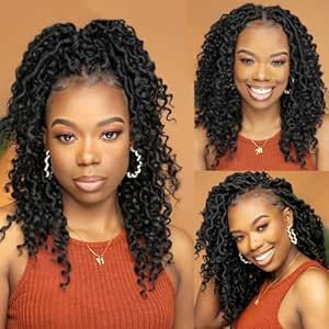 Pre Looped Crochet Hair, Curly Faux Locs Crochet, Hair Inches, Goddess Locs Crochet, Curly Faux Locs, Faux Locs Crochet, Crochet Faux Locs, Boho Locs, Hair For Black Women