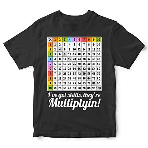 Maths Times Tables Grid Learning T Shirt - Funny Multiplication Math Tee - Mathematics School Teacher Gift Kids Top, ... Times Table Grid, Maths Times Tables, Math Design, Math Shirts, Times Tables, School Teacher Gifts, Funny Slogans, Funny Outfits, T Shirt Funny