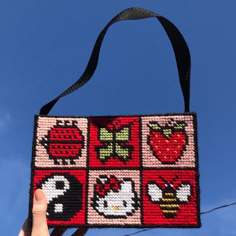 Unif Cross Stitch Bag Pattern, Unif Stitch Bag Pattern, Unif Stitch Bag, Unif Bag, Color Block Bag, Cross Stitch Bag, Stitch Bag, Canvas Bag Diy, Sac Diy