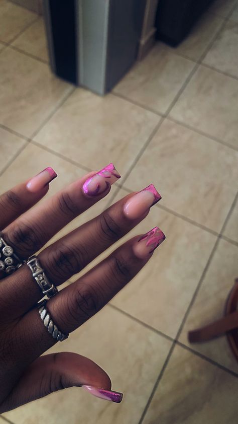 Crome Pink Nails, Chrome Purple Nails, Purple Y2k Nails, Purple Chrome Nails, Purple Y2k, Purple Chrome, Plum Nails, Pink Chrome Nails, Cute Simple Nails