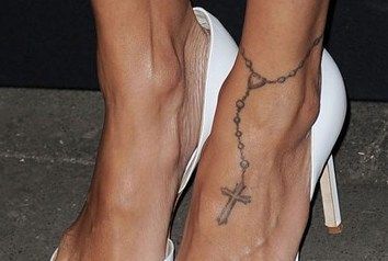 Nicole Richie Tattoo, Roseary Tattoo, Rosary Tattoo On Hand, Thigh Tattoo Quotes, Butterfly Tattoo On Shoulder, Mother Nature Tattoos, Ankle Tattoo Designs, Ankle Tattoos For Women, Dragon Tattoo For Women