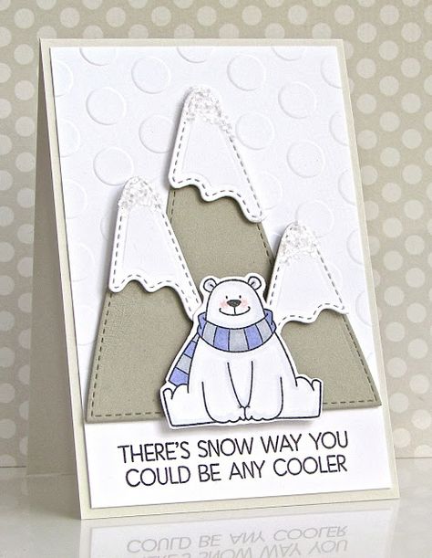 Pretty Periwinkles: The 12 Kits of Occasions - December 2016! Mft Polar Bear Pals Cards, Mft Polar Bear Pals, My Favorite Things Christmas Cards, Polar Bear Cards Handmade, Polar Bear Christmas Cards, Polar Bear Card, Card Making Ideas, Bear Card, Mft Cards