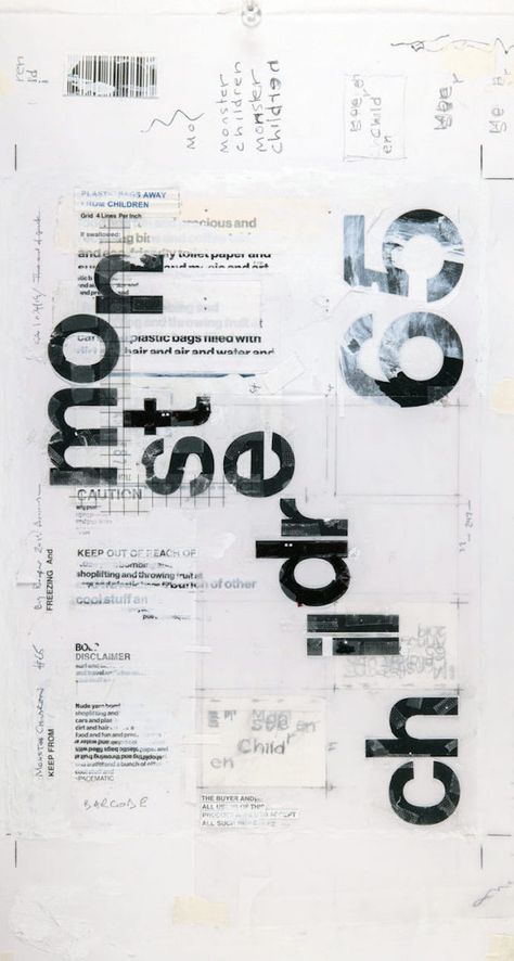 Chris Ashworth Typography, Grunge Typography Design, Experimental Type Poster, X Ray Graphic Design, Chris Ashworth Design, Monster Graphic Design, Gritty Graphic Design, Gritty Typography, Layered Typography