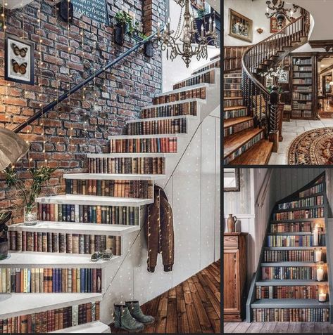 Retrocore Aesthetic, Dream Library Home, Book Staircase, Bookshelves Library, In Home Library, Rustic Kitchen Cabinets, Dream Library, Vw Vintage, Home Library Design