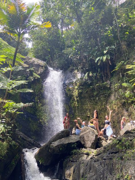 Puerto Rico Spring Break, Puerto Rico Black Girls Trip, Caribbean Summer Aesthetic, Puerto Rico Rain Forest, Puerto Rican Girl Aesthetic, Puerto Rico Picture Ideas, Puerto Rico Waterfalls, Puerto Rico Instagram Pictures, Puerto Rico Girls Trip