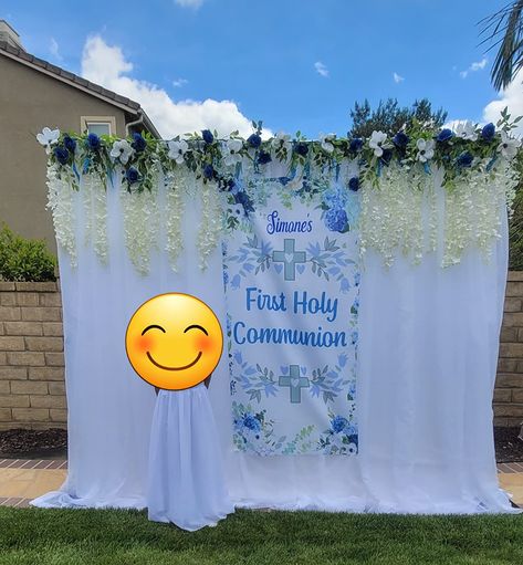 Amazon.com: Blue First Communion Decorations Door Cover,Boy Christening God Bless Door Decor Porch Banner Sign for Baby Baptism Dedication Photo Props Door Banner First Holy Communion Party Supplies 35.4’’x70.8’’ : Home & Kitchen Confirmation Decorations, First Communion Banner, Holy Communion Party, First Communion Decorations, Communion Decorations, Holy Communion Dresses, Communion Cakes, 1st Communion, Cover Boy