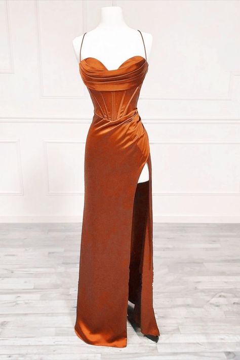 Burnt Orange Prom Dress, Burnt Orange Bridesmaid, Orange Dress Outfits, Burnt Orange Bridesmaid Dresses, Orange Prom Dresses, Rust Bridesmaid Dress, Grad Dresses Short, Orange Bridesmaid, Cross Back Dress