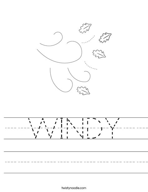 WINDY Worksheet - Twisty Noodle Preschool Rules, Ivan Cruz, 4h Projects, Transportation Worksheet, Weather Worksheets, Preschool Weather, Twisty Noodle, Holiday Lettering, Windy Weather