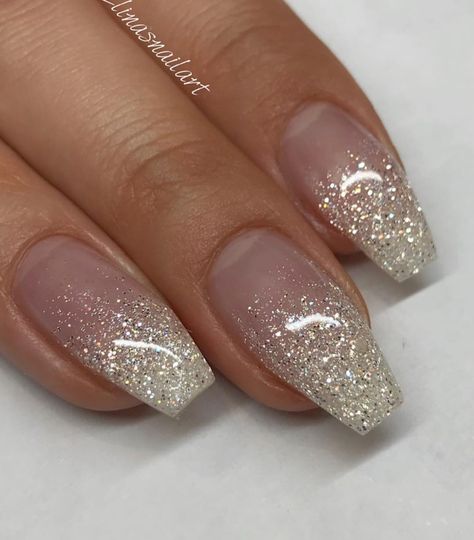 Wedding Day Nails, Cruise Nails, Natural Acrylic Nails, Beauty Hacks Nails, Light Elegance, Ombre Nail Designs, Sparkle Nails, Bride Nails, Get Nails