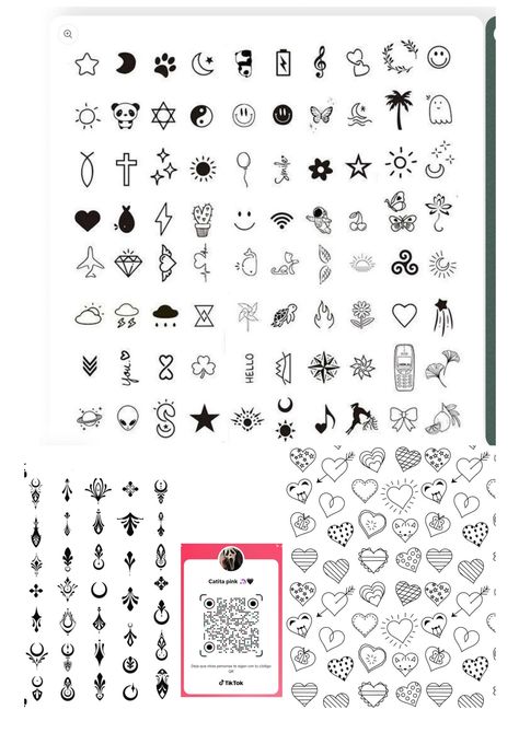 Printable Nail Art, Nail Stickers Designs, Nails Stickers, Hello Kitty Tattoos, Cute Little Tattoos, Art Worksheets, Sticker Template, Gel Art, Bullet Journal Lettering Ideas