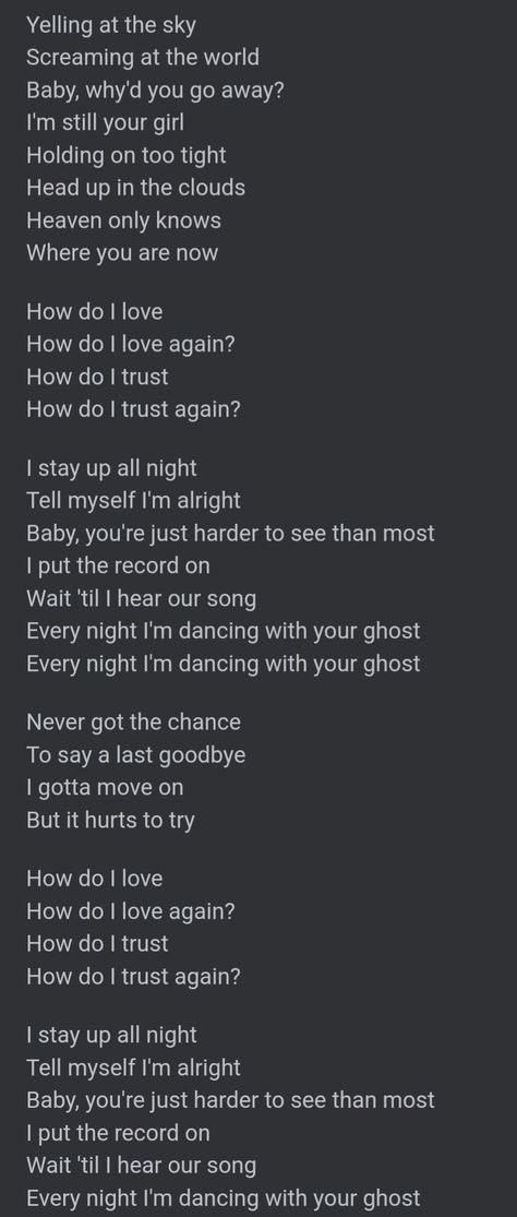 Sasha sloan~Dancing with your ghost Dancing With Your Ghost Lyrics, Ghost Lyrics, Dancing With Your Ghost, Green Comet, Sasha Sloan, Quotes Songs, Trusting Again, Diary Writing, Journal Books