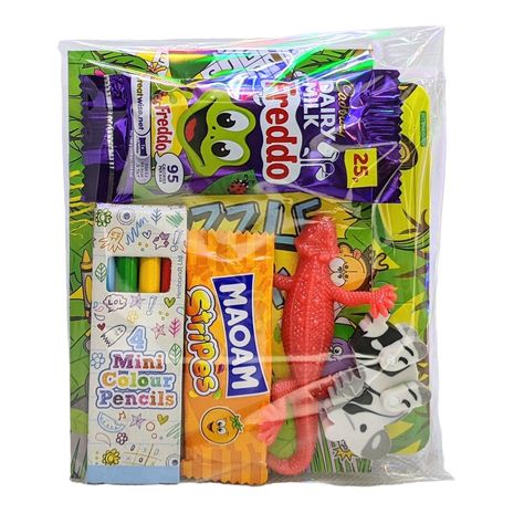 Pre Filled Safari Party Bags - Safari Activity Pack - Childrens Favor Baqs - Filled Party Sweet Bags These party themed activity packs come in a clear cellophane party bag. These party bags can either be handed out as they are or inserted into a party bag of your choice (sold seperately) Your Filled Party Bag will contain the following: 1 x A6 Activity Book 1 x Jungle Jigsaw Puzzle 1 x Packet of 4 Pencil Crayons 1 x Sweet Chosen at Random 1 x Fruity Lollipop 1 x Animal Eraser Rubber 1 x Stretchy Jungle Party Favors, Safari Activities, Animal Erasers, Party Bags Kids, Party Boxes, Jungle Safari Party, Party Sweets, Cadbury Dairy Milk, Activities For Girls