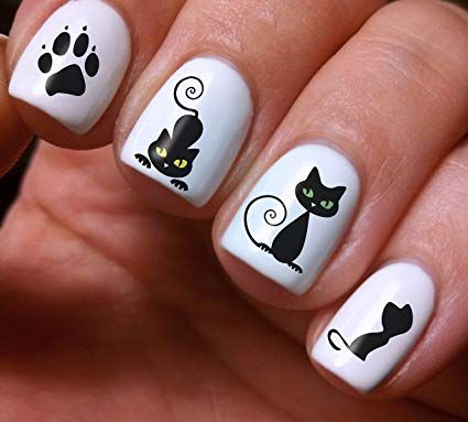 Cat Nail Art Designs Kitty, Cute Cat Nail Art, Cat Design Nails, Cat Acrylic Nails, Kitty Nails Design, Cat Nails Art, Cute Cat Nails, Cat Nails Design, Cat Manicure