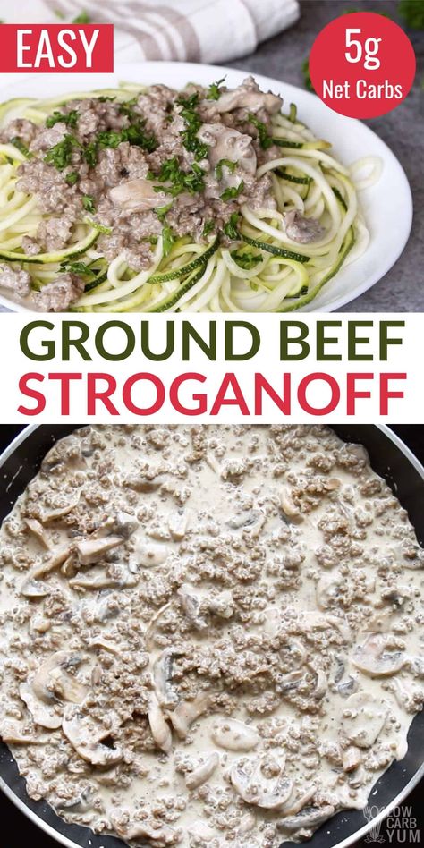 One Pan Ground Beef Recipes, Hamburger Beef Stroganoff, Healthy Hamburger Meat Recipes, Hamburger Meat Recipes Easy, Healthy Hamburger, Ground Beef Stroganoff, Ground Beef Recipes Healthy, Easy Hamburger, Keto Beef Recipes