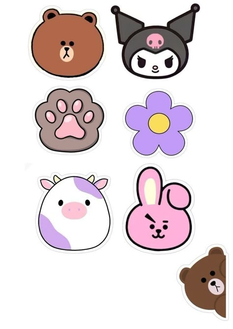 Stiker Kawaii Cute, Drawing Ideas For Kids, Desain Buklet, Desain Quilling, Cute Easy Doodles, Kitty Drawing, Easy Drawings For Kids, Stickers Kawaii