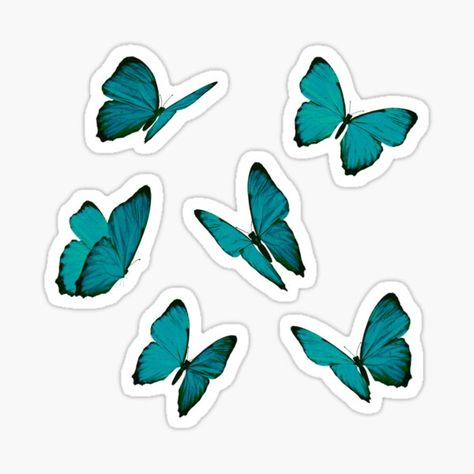 Teal Aesthetic Stickers, Teal Stickers, Baterflay Stickers, Purple Butterfly Sticker Printable, Blue Butterfly Stickers Printable, Teal Butterfly, Tumbler Stickers, Dark Turquoise, Light Teal