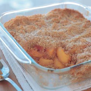 Peach Brown Betty from WS Peach Betty Recipe, Peach Brown Betty Recipe, Brown Betty Recipe, Baked Pudding, Work Treats, Spiced Fruit, Peach Recipes, Brown Betty, Fresh Peaches