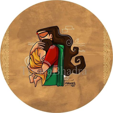 Durga Pujo Drawings, Tabla Painting, Bengali Art Paintings, Bengali Art Culture, Bengali Painting, Bengali Cartoon, Bangla Art, Steampunk Font, Movie Drawings