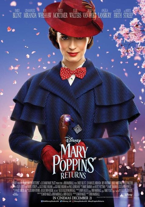 Mary Poppins Returns Poster 1 Michael Banks, Mary Poppins Returns, Jane And Michael, Catherine Tate, Ben Whishaw, Disney Musical, Freddie Highmore, Mickey Rourke, Ian Mckellen