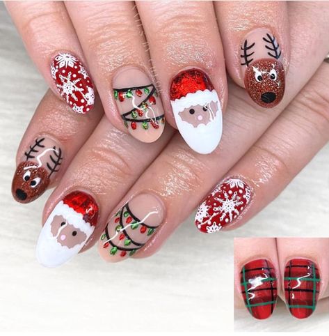 Christmas Nail Tip Designs, Nail Designs Christmas Holiday, Nail Christmas Designs, Nail Art Christmas Designs, Christmas Acrylic Nails Holiday, Gel Nails For Christmas, Nail Art Natal, Christmas Nail Art Designs Xmas, Christmas Nail Ideas Holiday