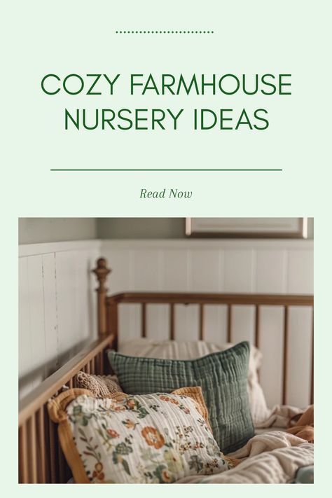 A beautiful farmhouse nursery featuring cozy decor and warm atmosphere with rustic elements. This pin showcases adorable ideas for a comfortable baby retreat, using soft colors and vintage accessories. Farmhouse Nursery Ideas, Modern Farmhouse Nursery, Under Crib Storage, Crib Storage, Dreamy Nursery, Farmhouse Nursery, Bedroom Colour Palette, Vintage Elements, Cozy Farmhouse