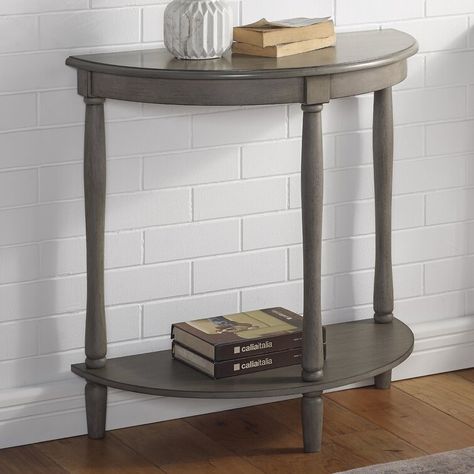 Andover Mills™ Millbrook 28'' Console Table & Reviews | Wayfair Half Moon Entry Table, Side Table Storage, Grey Side Table, Moon Silhouette, Side Table With Storage, Wood Console Table, Entry Table, Low Shelves, Wood Console