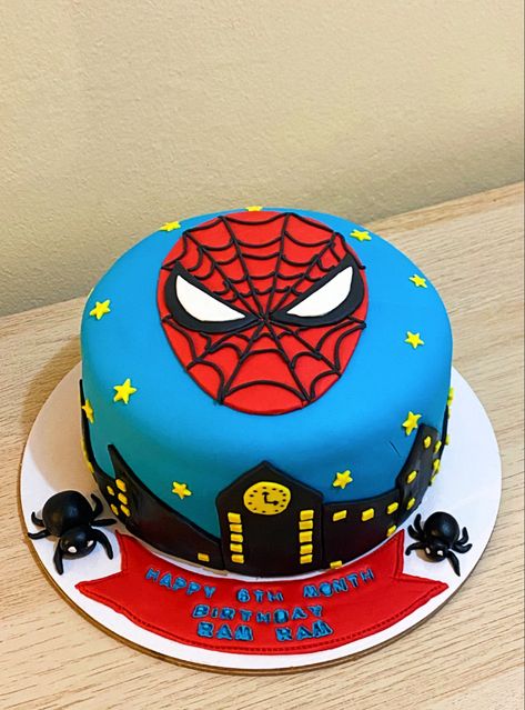 Birthday cake, fondant Birthday Cake Fondant, Spiderman Cake, Cake Fondant, Boy Birthday Cake, Fondant Cakes, Themed Cakes, Boy Birthday, Fondant, Spiderman