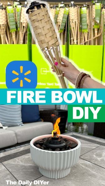 Turn a tiki torch into a fire bowl! Diy Tiki Torch Fire Bowl, Diy Tiki Torch Stand, Diy Fire Bowl, Table Top Tiki Torch, Tiki Torch Stand, Diy Tiki Torch, Make A Table Top, Tiki Lights, Torch Wood