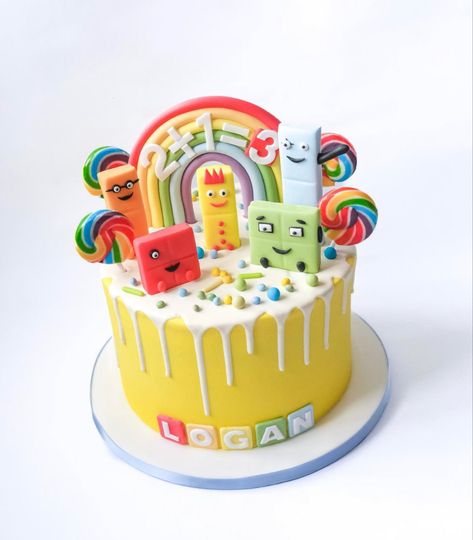 Number Blocks Cake Ideas, Number Block Birthday Cake, Number Block Cake Ideas, Number Blocks Birthday Party Cake, Number Block Party Decorations, Number Blocks Cookies, Numberblock Cake, Number Blocks Cake, Numberblocks Birthday Cake