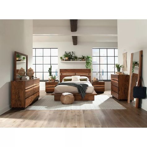 Foundry Select Domingue Storage Platform Bed | Wayfair Rustic Bedroom Sets, California King Bedroom Sets, 5 Piece Bedroom Set, Wood Bedroom Sets, Platform Bedroom Sets, Eastern King Bed, King Storage Bed, Jagged Edge, Scandinavian Bedroom