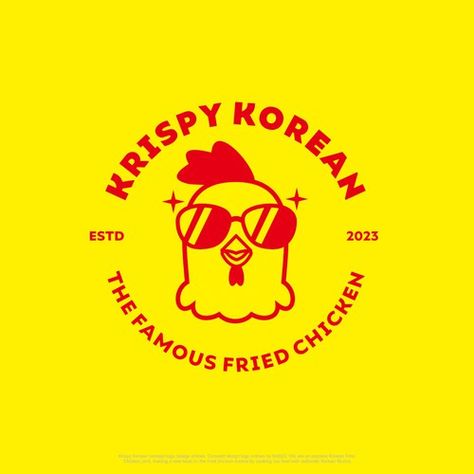 Chicken Restaurant Logos, Korean Logo, Red Korean, Chicken Brands, Chicken Poster, Restaurant Design Inspiration, Chicken Logo, Beer Chicken, Korean Chicken