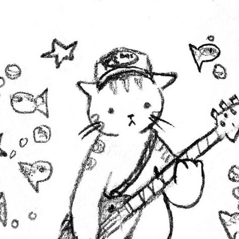 Guitar Drawing, Family Dynamics, Draw Art, Cat Drawing, Playing Guitar, Art Artist, Guitar, Lost, Art