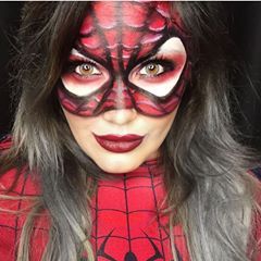 Spider Woman || @deneandale Spiderman Makeup, Cat Halloween Makeup, Creepy Makeup, Halloween Trends, Halloween Makeup Diy, Halloween Beauty, Halloween Makeup Ideas, Cool Halloween Makeup, Scary Halloween Costume