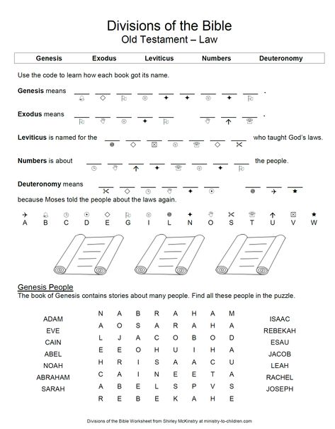 Books Of The Bible Activities For Kids, Kids Bible Study Lessons, Moses Crafts, Bible Activity Sheets, Sunday School Worksheets, Printable Bible Activities, Bible Study Worksheet, About Bible, Bible Worksheets