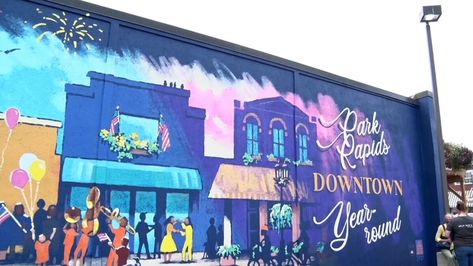 In Focus: New Mural Unveiled in Downtown Park Rapids In Focus, Vinyl Siding, Candy Store, A Park, Mural Art, Public Art, Paint Job, Main Street, Business Owner