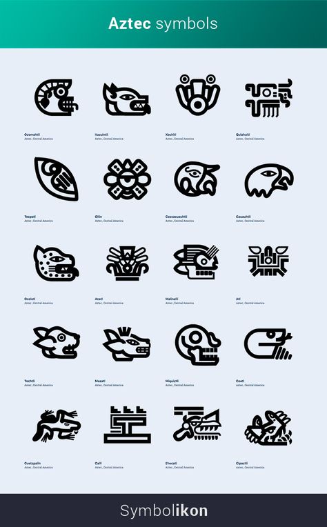 Nahuatl Symbols, Aztec Small Tattoo, Small Aztec Tattoo For Women Mexican, Aztec Symbols And Meanings, Azteca Tattoo Mexican, Aztec Language, Small Aztec Tattoo, Aztec Art Tattoo, Nahuatl Language