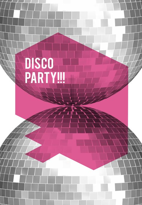 Modern Disco Party - Free Printable Party Invitation Template | Greetings Island Disco Party Invitations Templates, Modern Disco Party, Disco Party Invitations, Disco Invite, Dinner Party Decorations Table, Birthday Invitations Templates, Modern Disco, Ticket Party Invitations, Glam Invitation