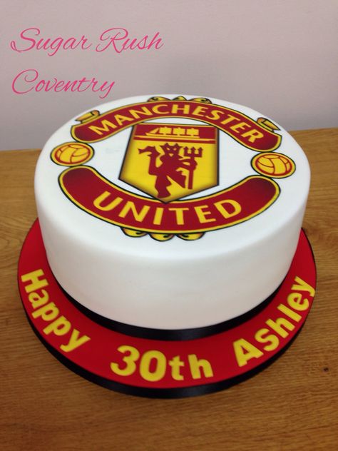 Man Utd Cake, Manchester United Cake, Cake Stickers, 30th Bday Party, Cake Decorating With Fondant, Elegant Birthday Cakes, Football Cake, Birthday Cakes For Men, Cakes For Men