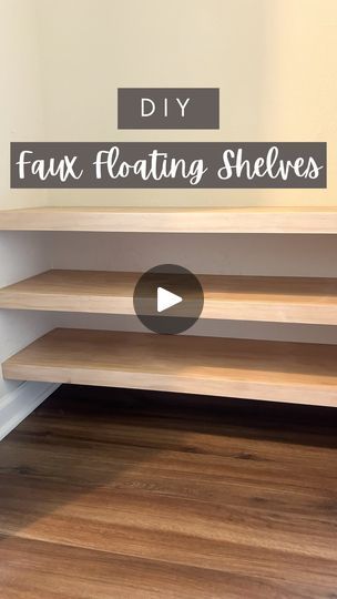 37 reactions · 9 comments | ✨DIY Faux Floating Shelves✨ Less material but for the same floating shelf look…yes please!!  Our shoe storage was getting cramped so we decided to utilize every inch we could in this coat closet & add some custom sized faux floating shelves.   Adding some cleats, some 1x12s & some 1x2s..we were able to add so much more storage! We now have room in case we need to add another pair or 2 of shoes 🙌🏻   Quick, easy & cost effective is our favorite type of project!  Oh…and peep my go-to stain combo I added to these shelves 😍  Are you needing more storage somewhere that you could add these shelves?  #fauxfloatingshelves #diyshelves #customshelves | Paige Bower | Budget DIY + Custom Carpentry + Design | Post Malone · Losers Shoes Floating Shelves, Floating Closet Shelves, Diy Floating Shelves Easy, Cheap Floating Shelves, Faux Floating Shelves, Shoe Shelf Diy, Shoe Shelf In Closet, Custom Carpentry, Painted Bookshelves